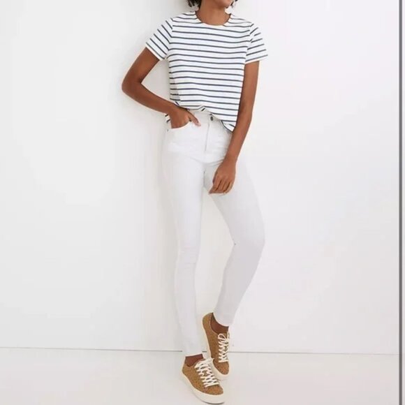MADEWELL Women's 10" High-Rise Skinny Jeans Pure White Sz 36 NWT - Picture 3 of 5
